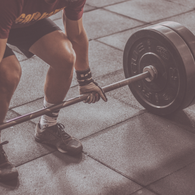 Man lifting weights