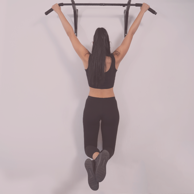 Lady doing a pull up