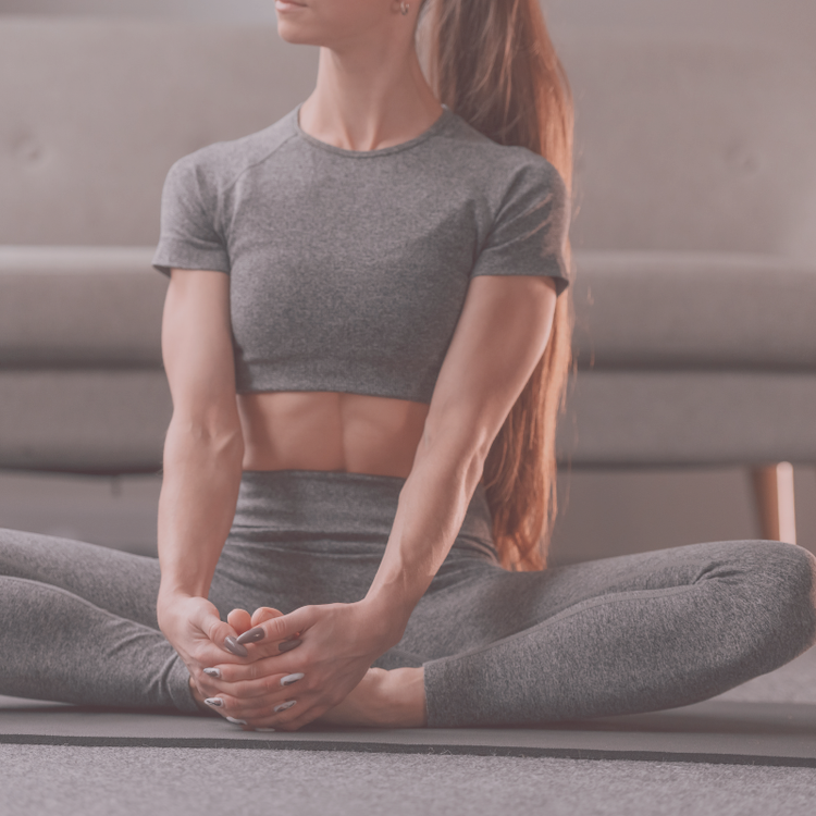Lady practicing meditation and yoga