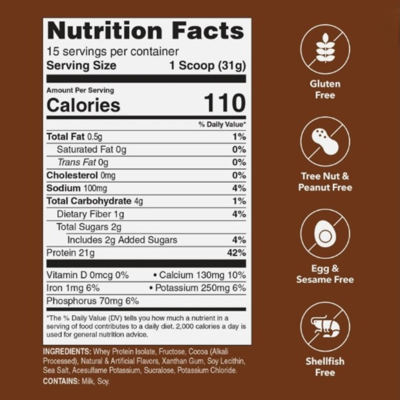 Unjury Whey Protein Powder – Chocolate 15 Servings (21 g Protein) 100% Whey Isolate - My Store