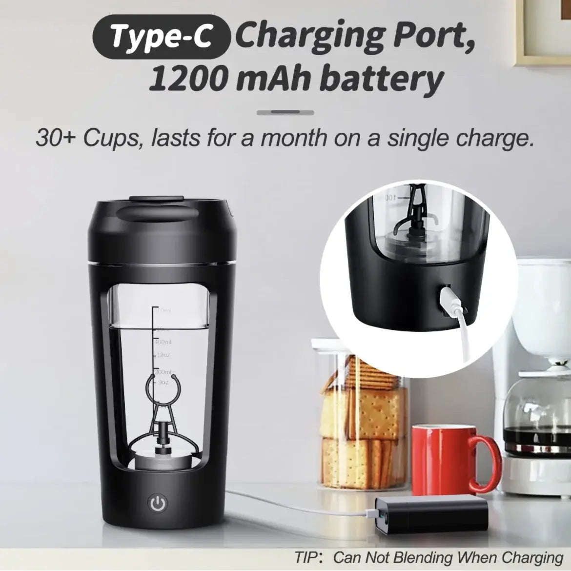 Electric Portable Whey Protein Shaker Bottle -Rechargeable Mixing Cup - My Store