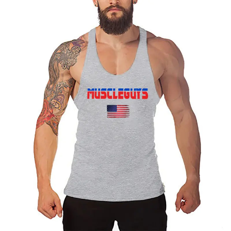 Men's Gym Vest -Breathable Print Training Tank - My Store