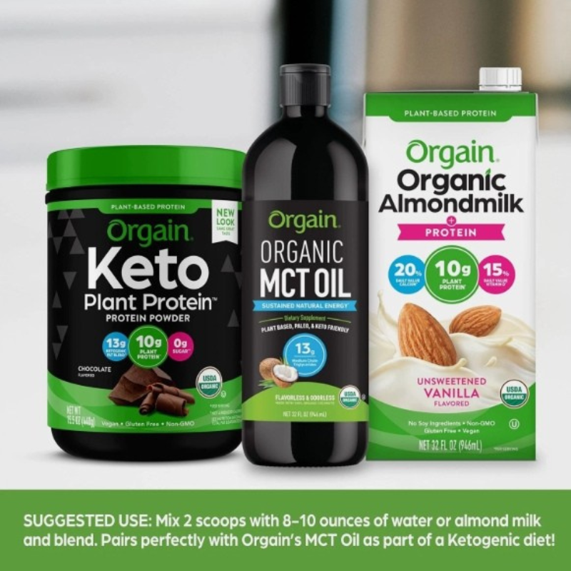 Orgain Organic Keto Vegan Protein Powder – Chocolate 0.97 lb (440 g) 10 Servings - My Store