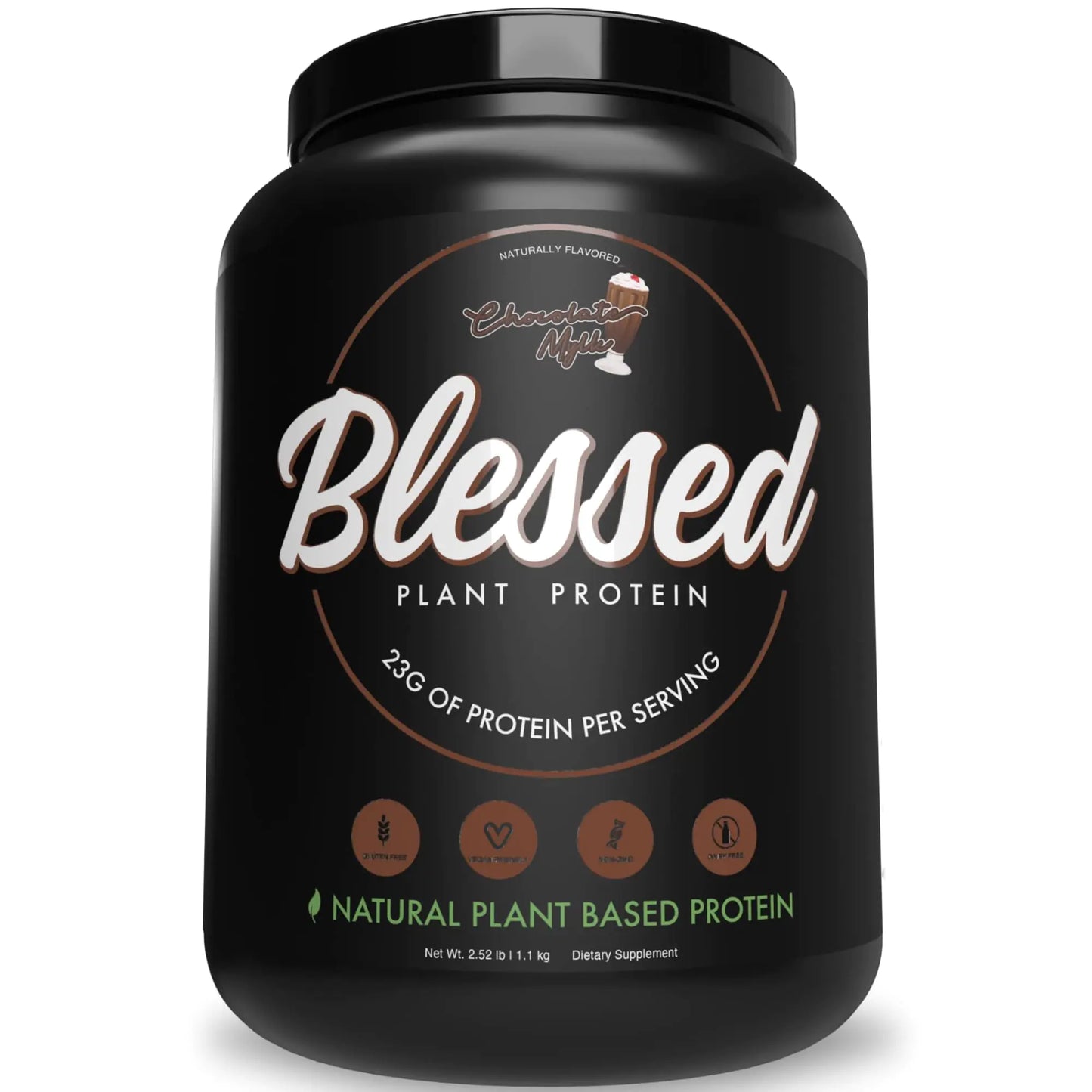 Blessed Vegan Protein Powder - Plant Based Protein Powder Meal Replacement Protein Shake 23g of Pea Protein Powder Dairy Free Gluten Free Soy Free No Sugar Added 30 Servings (Chocolate Mylk) - My Store