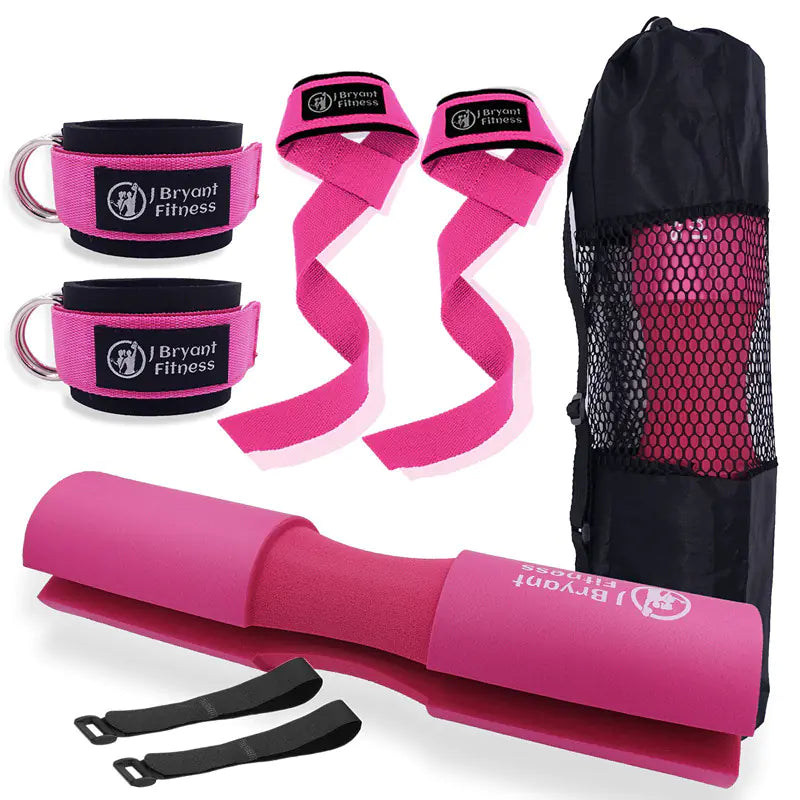 Barbell Pad Set with Ankle Strap -Hip Thrusts & Squat Support Kit - My Store