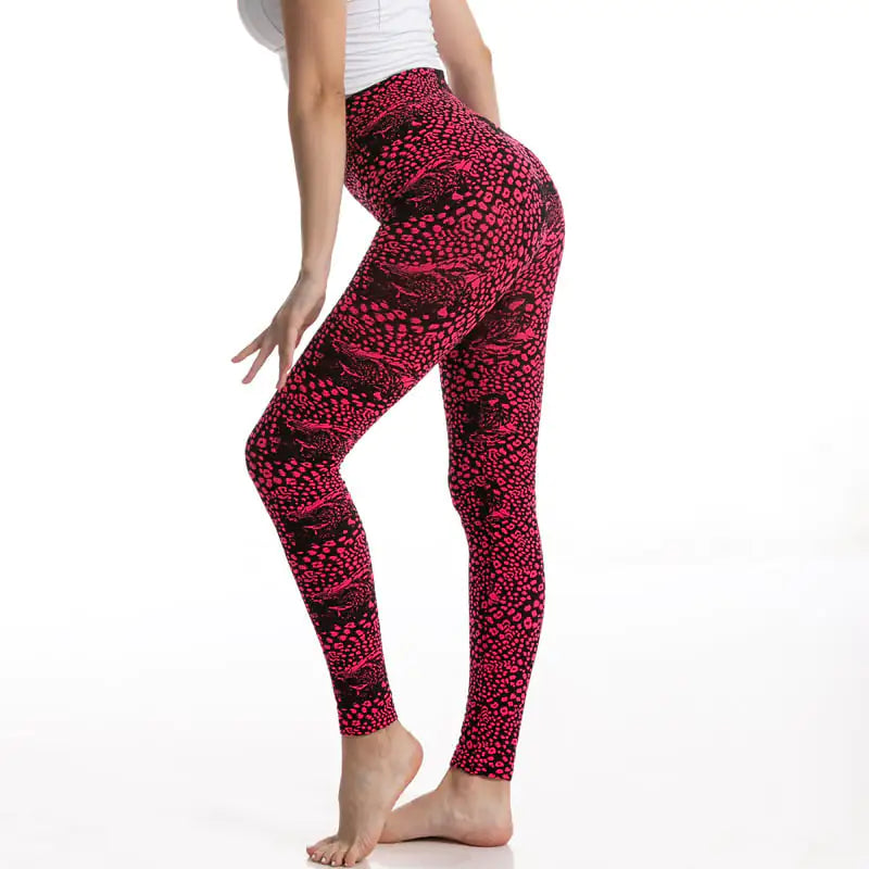 Leopard Print High Waist Gym Leggings -Stylish Compression Fit - My Store