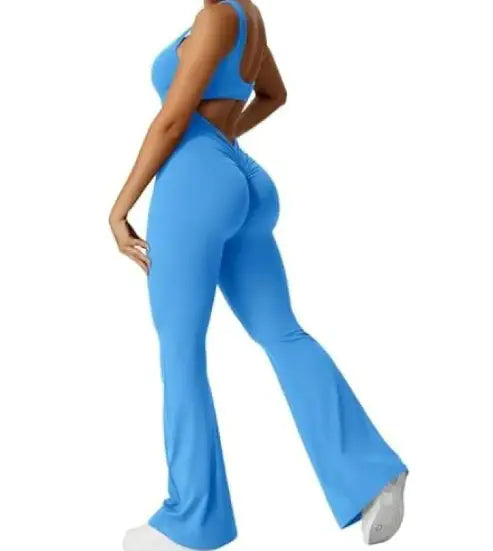 V-Back Scrunch Gym Set – Lifting Leggings & Supportive Crop Top - My Store