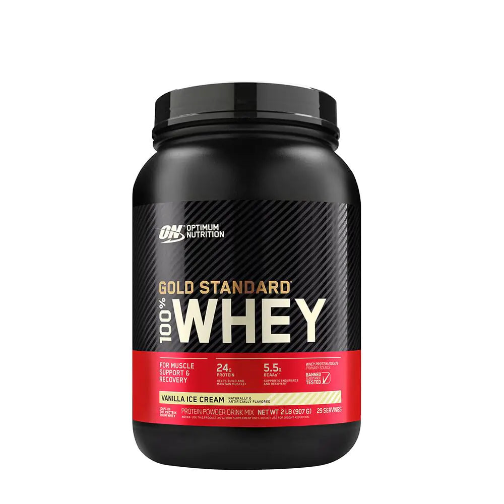 Optimum Nutrition Gold Standard 100% Whey Protein Powder from Whey Isolates Vanilla Ice Cream - 2 Pound - My Store