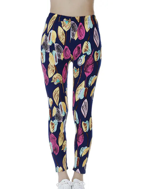 Summer Flower Print Gym Leggings – Stretchy Floral Workout Pants - My Store