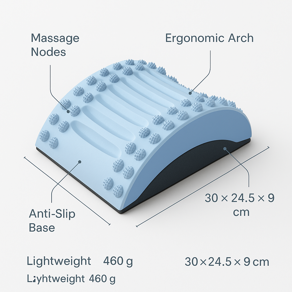 Lumbar Support Massaging Yoga Mat -Stretch & Relaxation Mat for Back Pain - My Store