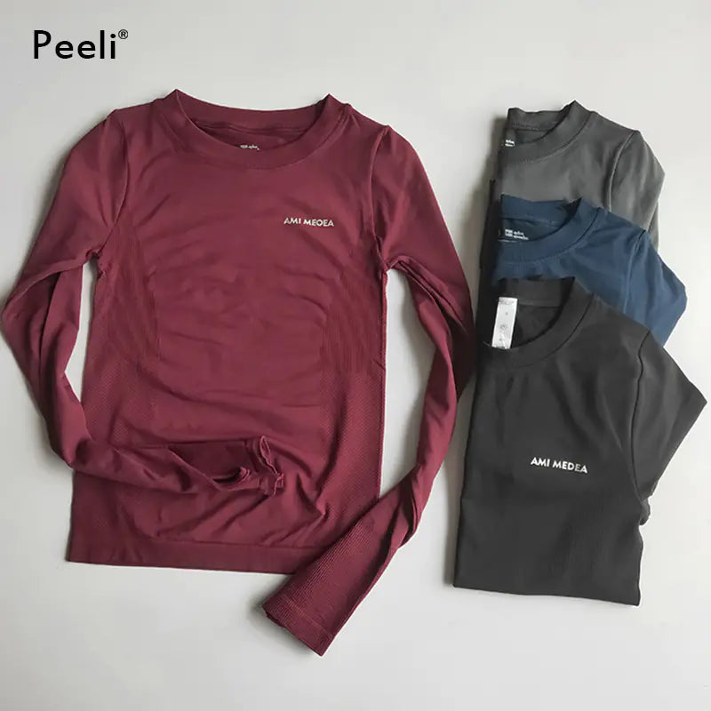 Women’s Long Sleeve Yoga Fitness Top -Seamless Comfort Stretch Shirt - My Store