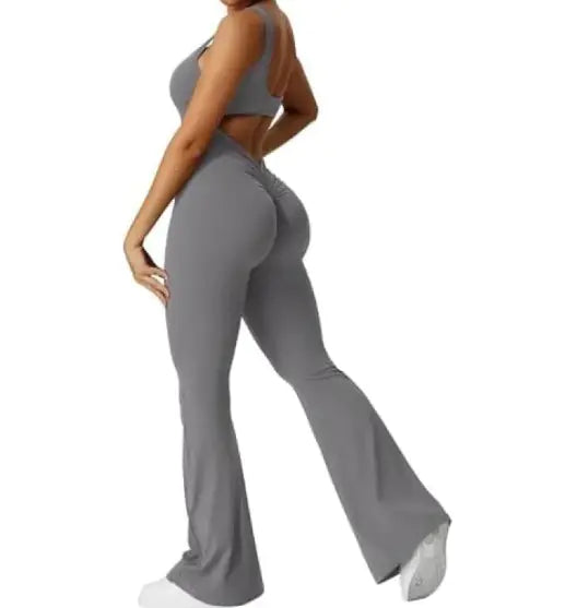 V-Back Scrunch Gym Set – Lifting Leggings & Supportive Crop Top - My Store