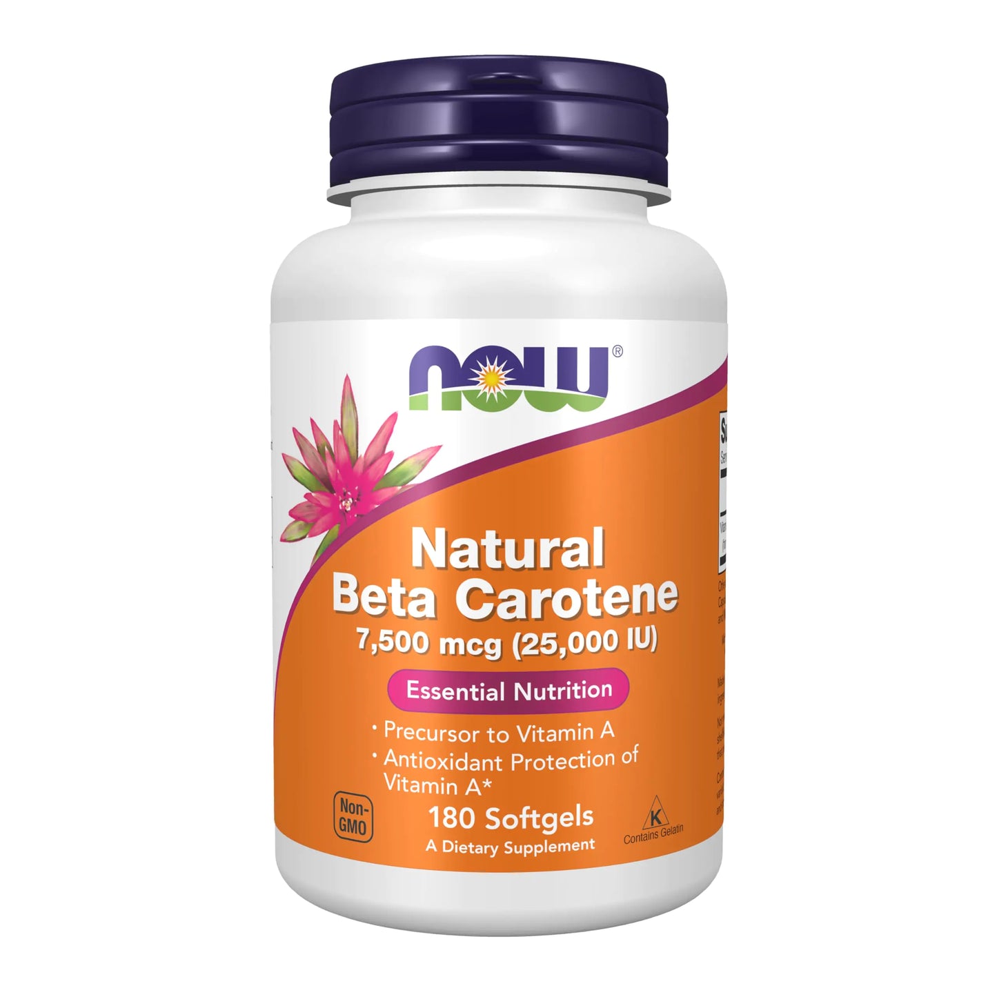 Natural Beta Carotene 25000 IU Essential Nutrition 180 Softgels - My Store