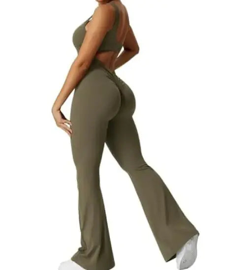 V-Back Scrunch Gym Set – Lifting Leggings & Supportive Crop Top - My Store