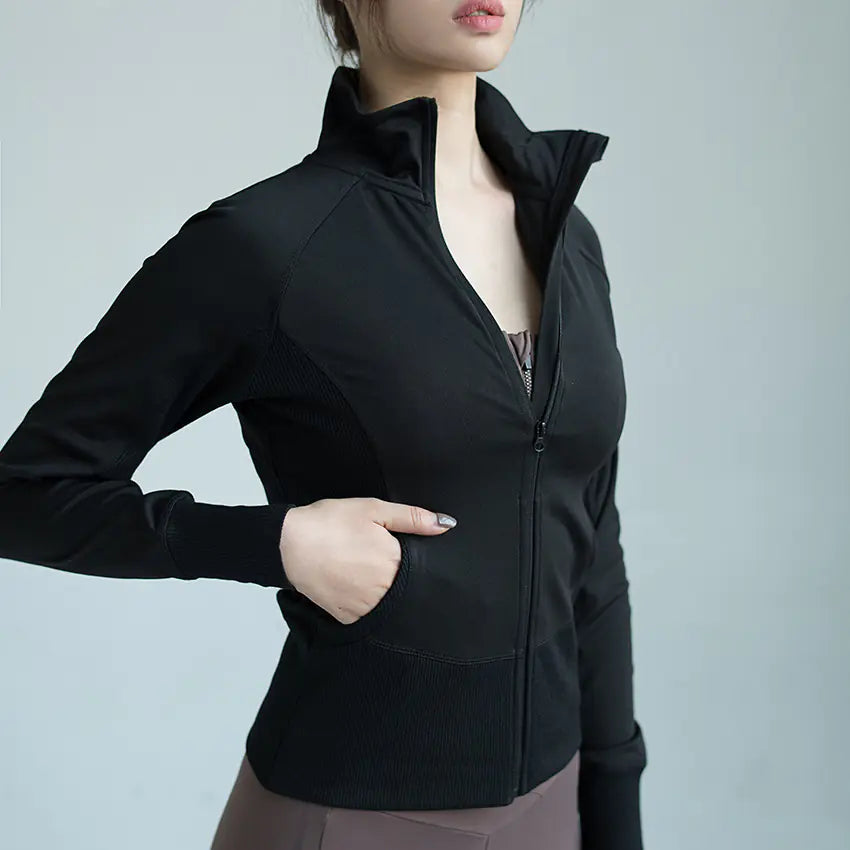 Slim Fit Long Sleeve Sports Jacket -Breathable Training Outerwear - My Store