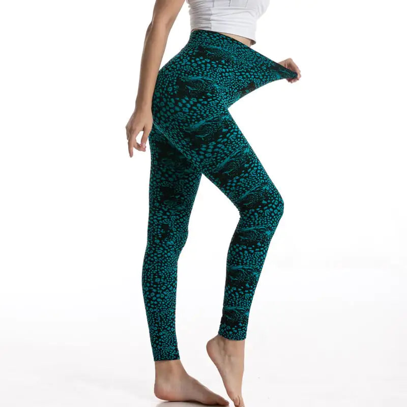 Leopard Print High Waist Gym Leggings -Stylish Compression Fit - My Store