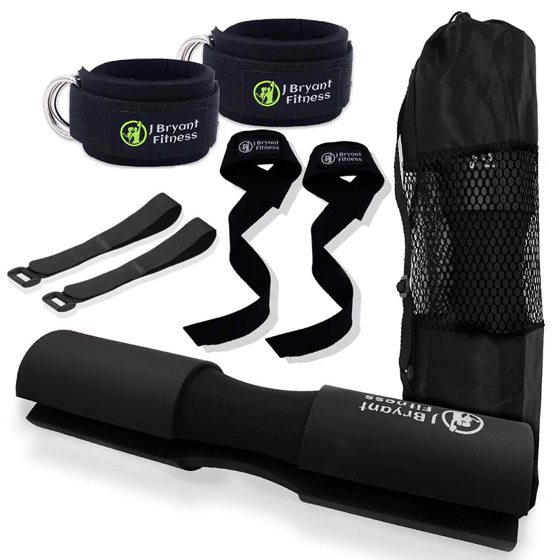 Barbell Pad Set with Ankle Strap -Hip Thrusts & Squat Support Kit - My Store