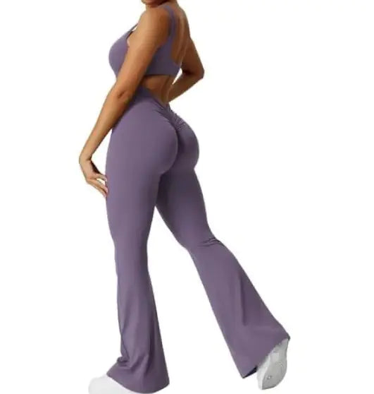V-Back Scrunch Gym Set – Lifting Leggings & Supportive Crop Top - My Store