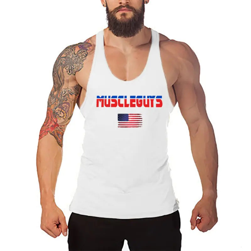 Men's Gym Vest -Breathable Print Training Tank - My Store