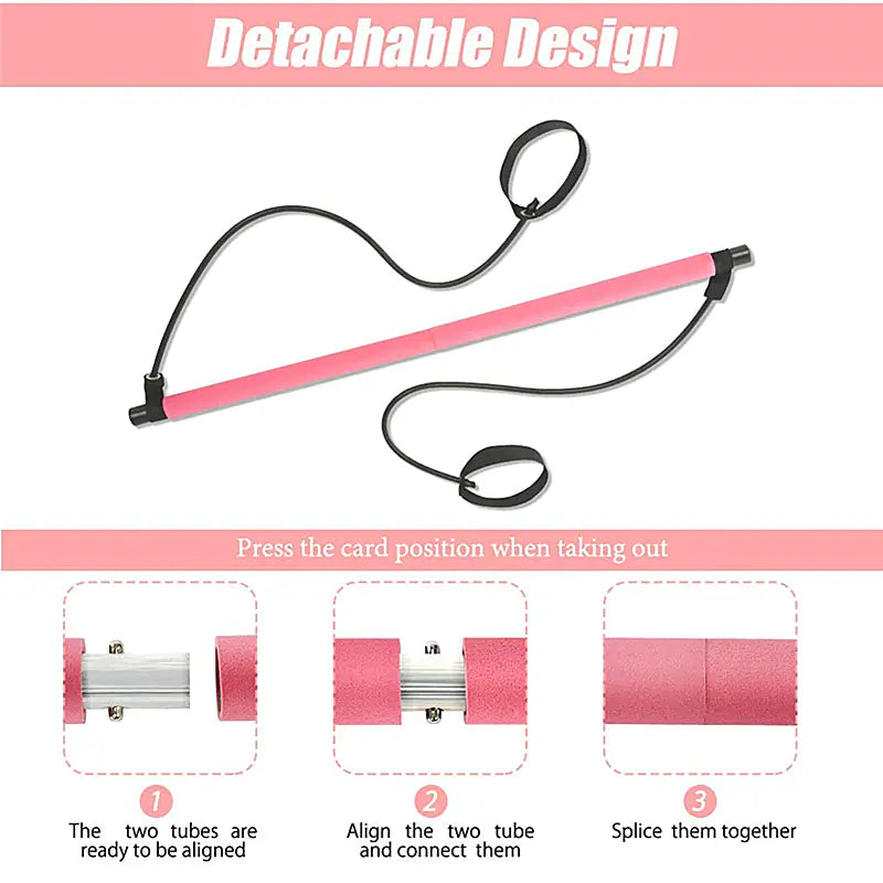 Portable Yoga Pilates Stick with Resistance Bands - My Store