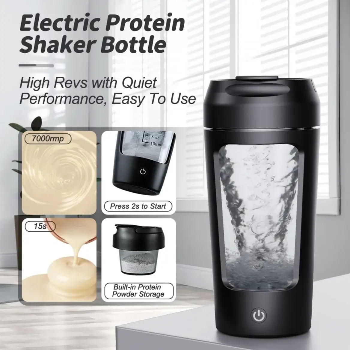 Electric Portable Whey Protein Shaker Bottle -Rechargeable Mixing Cup - My Store