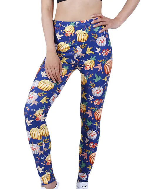 Summer Flower Print Gym Leggings – Stretchy Floral Workout Pants - My Store