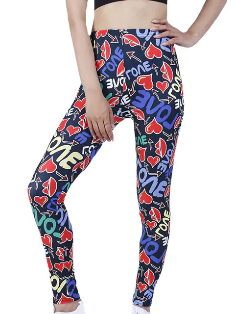 Summer Flower Print Gym Leggings – Stretchy Floral Workout Pants - My Store