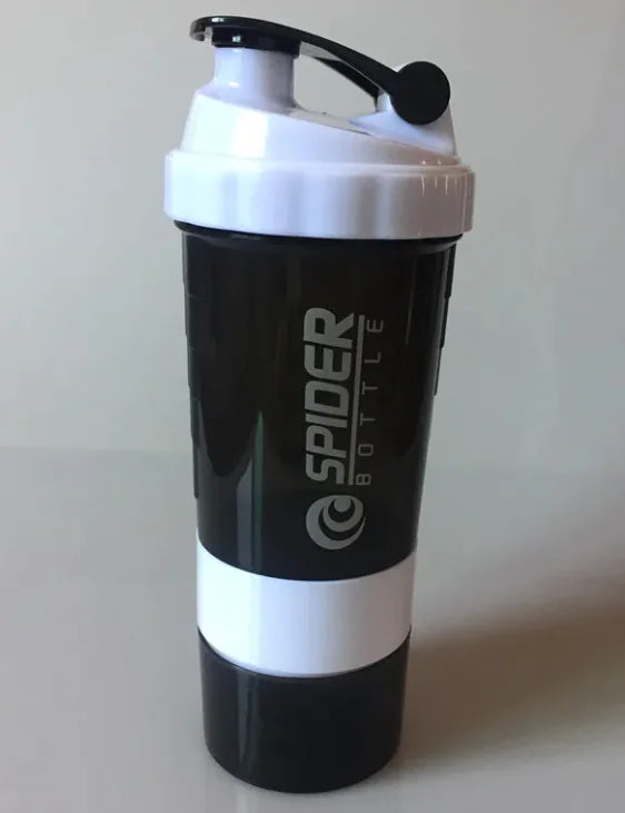 Black and white Spider bottle on a light gray background