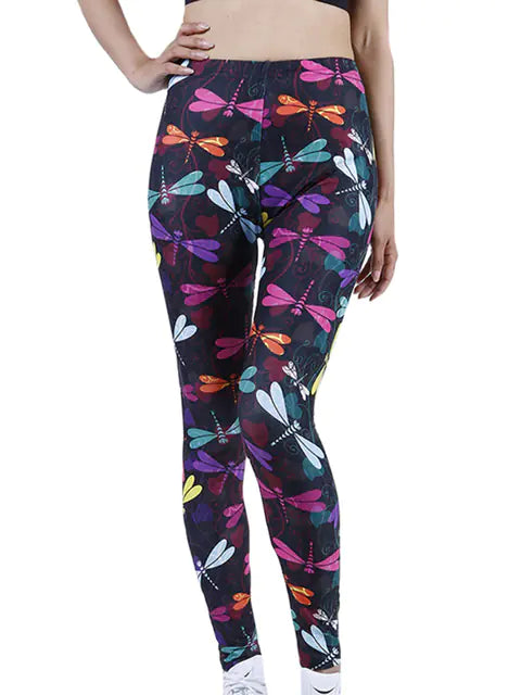 Summer Flower Print Gym Leggings – Stretchy Floral Workout Pants - My Store