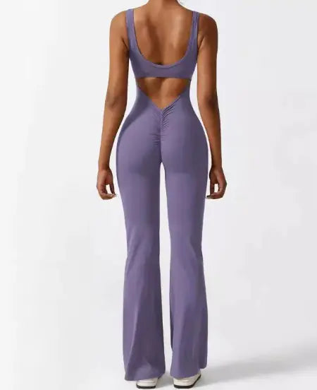 V-Back Scrunch Gym Set – Lifting Leggings & Supportive Crop Top - My Store