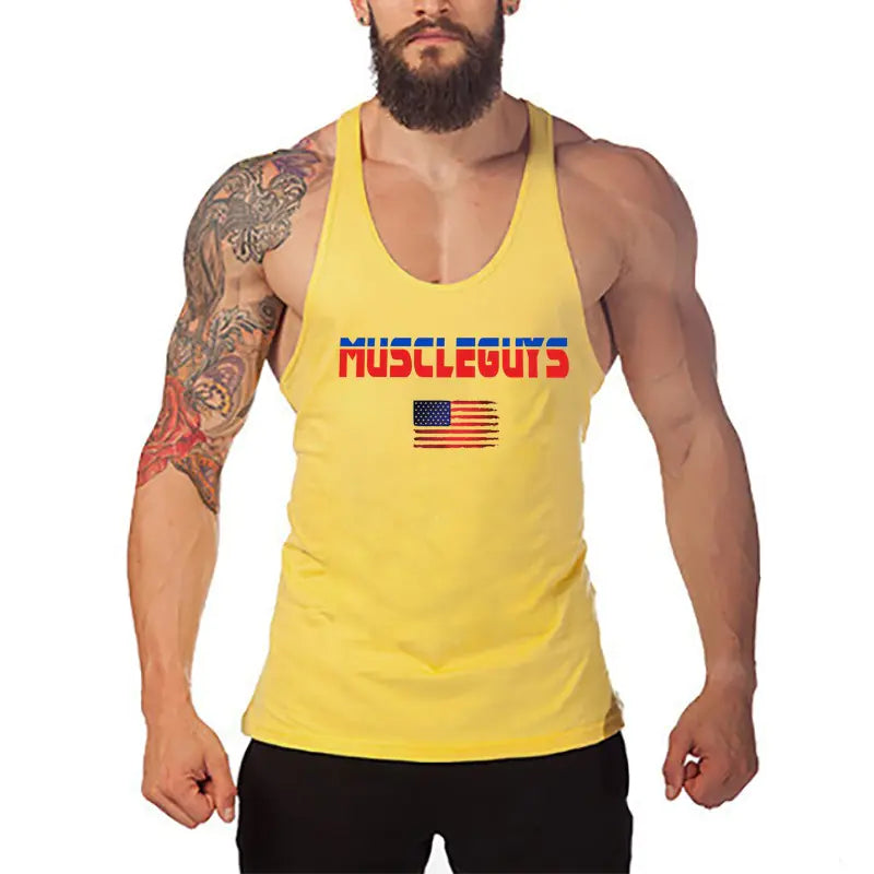 Men's Gym Vest -Breathable Print Training Tank - My Store
