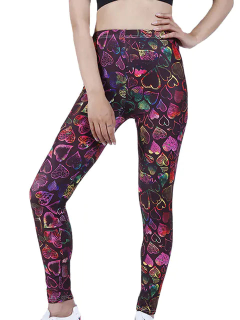 Summer Flower Print Gym Leggings – Stretchy Floral Workout Pants - My Store