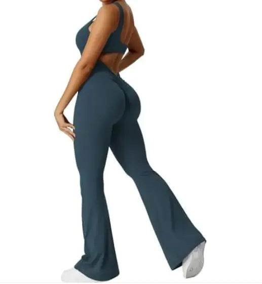 V-Back Scrunch Gym Set – Lifting Leggings & Supportive Crop Top - My Store
