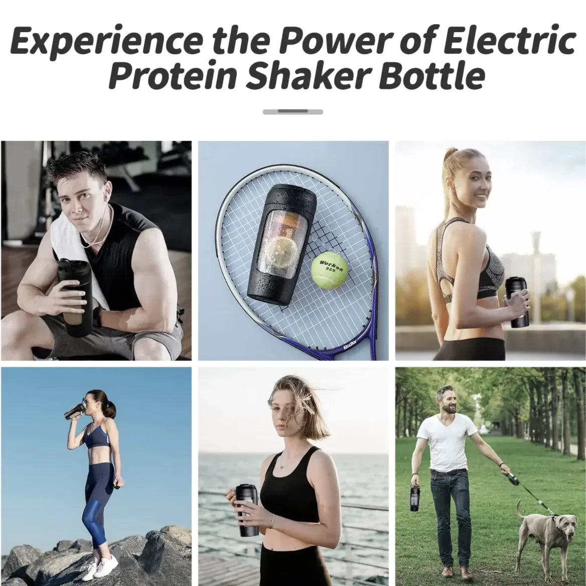 Electric Portable Whey Protein Shaker Bottle -Rechargeable Mixing Cup - My Store