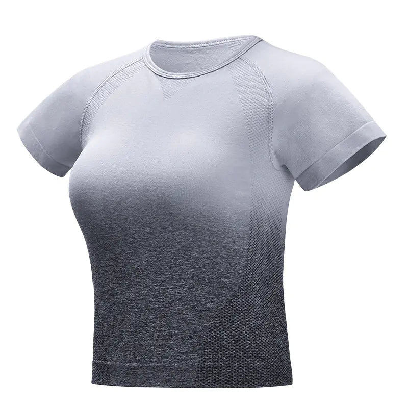Seamless Gradient Short Sleeve Gym T-Shirt -Breathable Performance Top - My Store