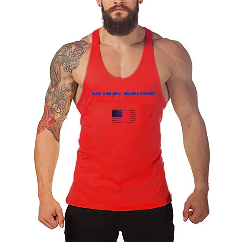 Men's Gym Vest -Breathable Print Training Tank - My Store