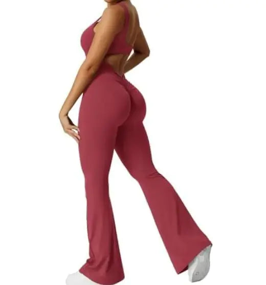 V-Back Scrunch Gym Set – Lifting Leggings & Supportive Crop Top - My Store