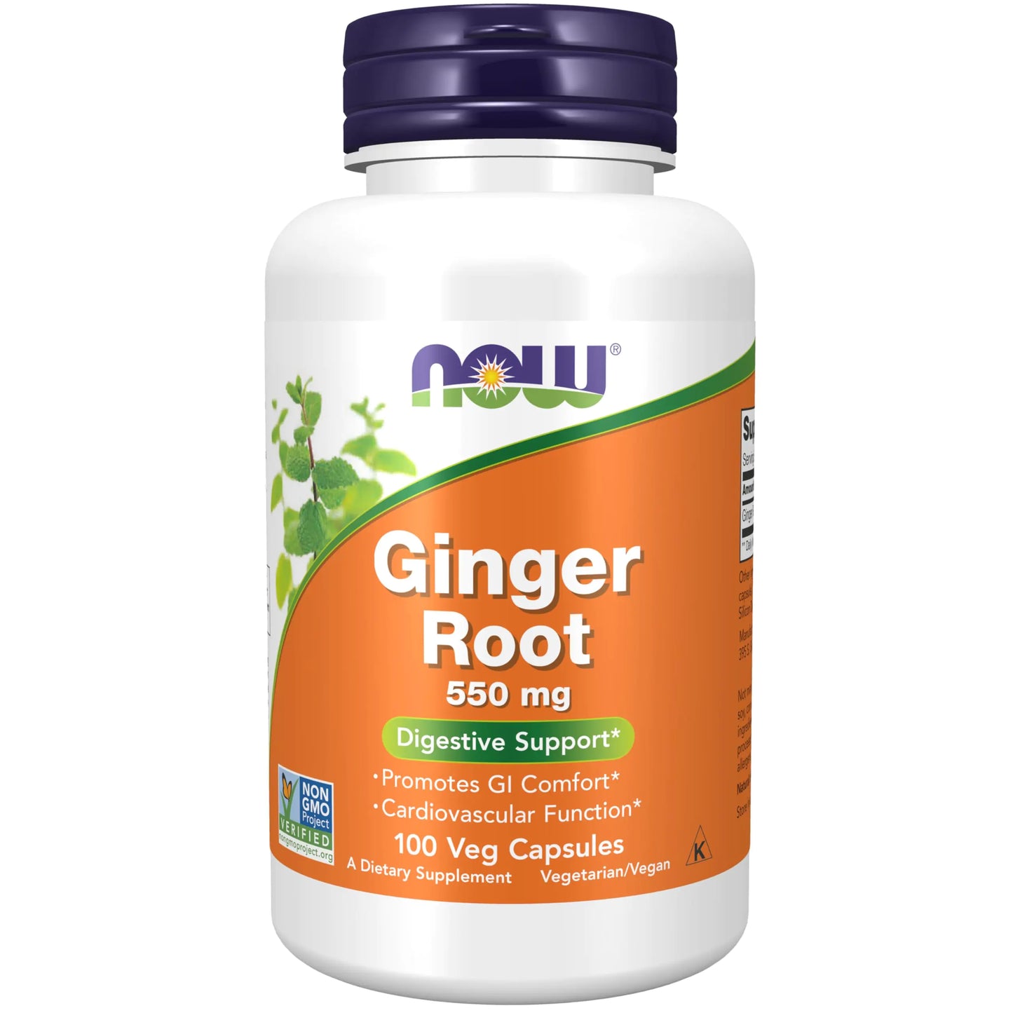 Ginger Root (Zingiber officinale) 550 mg Digestive Support* 100 Veg Capsules - My Store