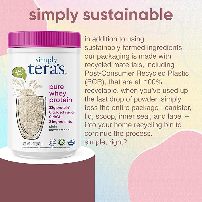 Tera’s Simply Pure Whey Protein Powder – Dark Chocolate | Grass-Fed, Non-GMO, Gluten-Free Protein - My Store