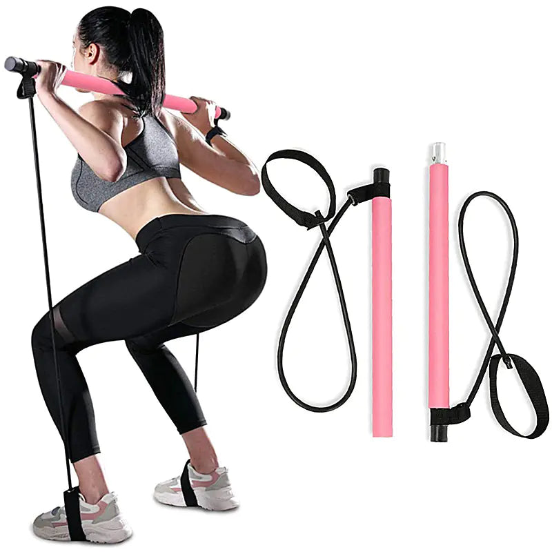 Portable Yoga Pilates Stick with Resistance Bands - My Store