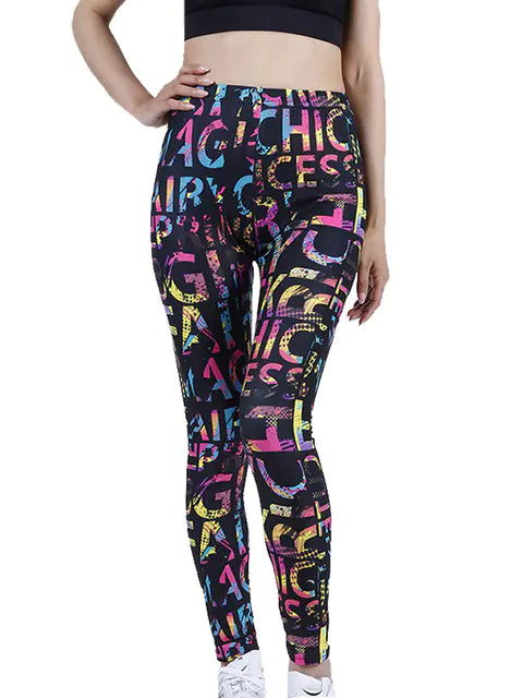 Summer Flower Print Gym Leggings – Stretchy Floral Workout Pants - My Store