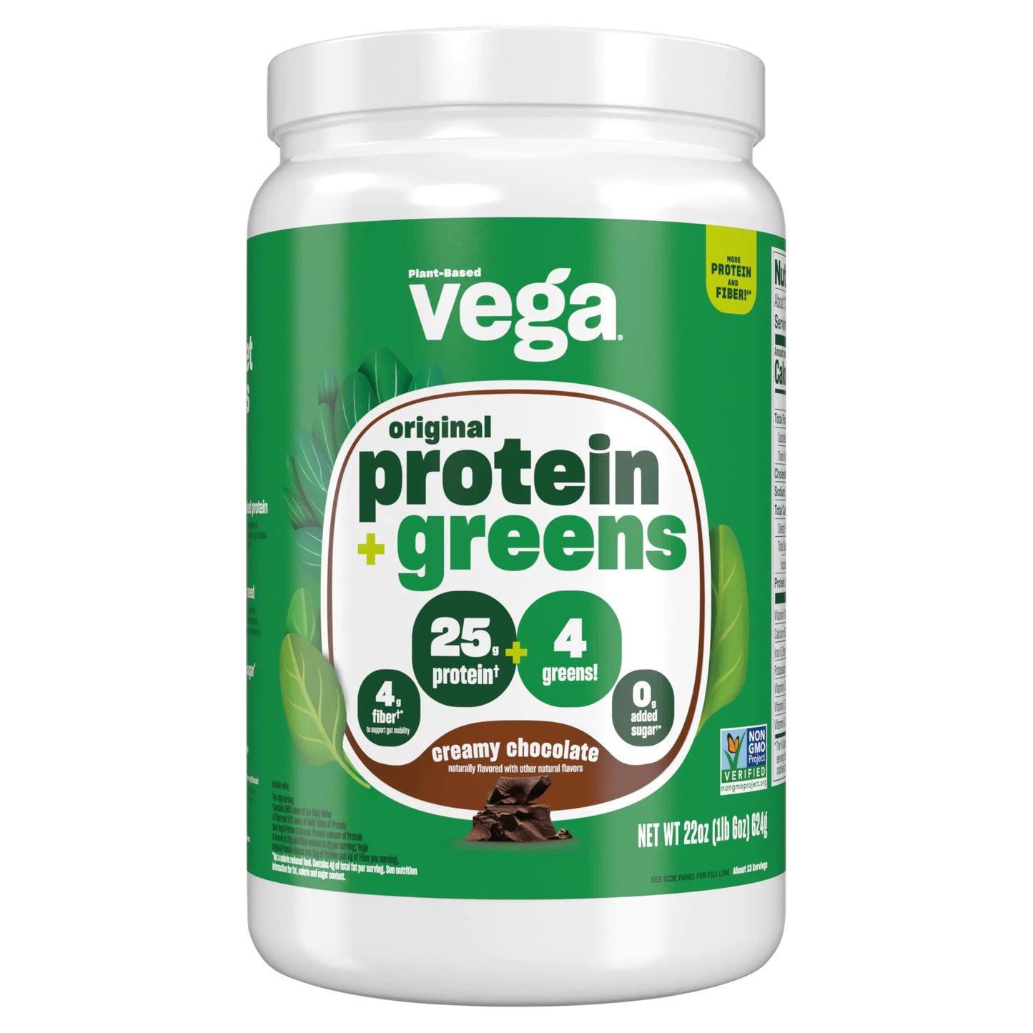 Vega Protein and Greens Protein Powder Chocolate - 20g Plant Based Protein Plus Veggies Vegan Non GMO Pea Protein for Women and Men 1.3 lbs - My Store