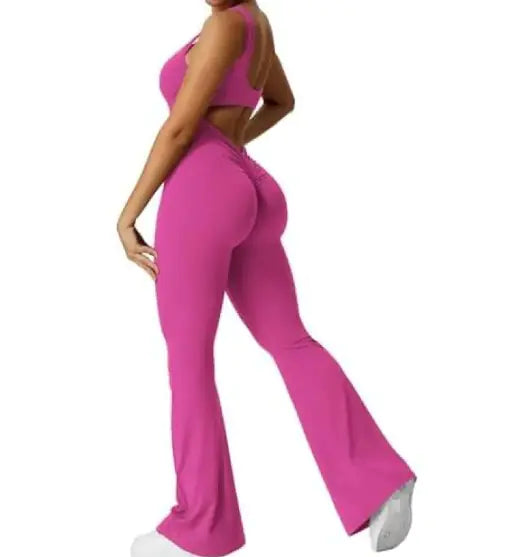 V-Back Scrunch Gym Set – Lifting Leggings & Supportive Crop Top - My Store