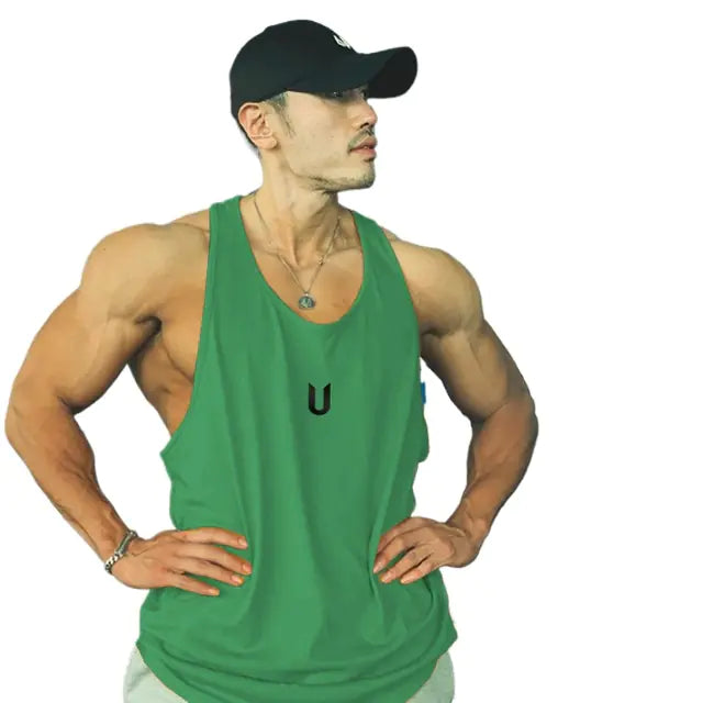 Men's Printed Round Neck Tank Top -Breathable Casual Gym Wear - My Store