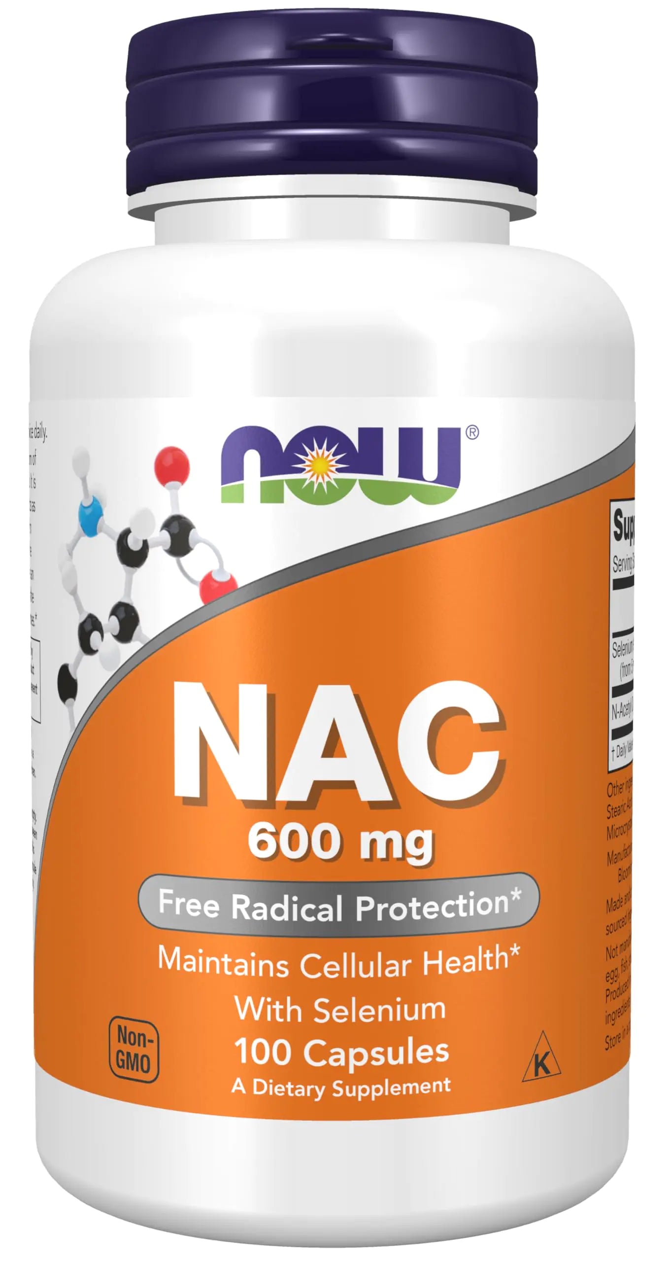 NOW Supplements NAC (N-Acetyl Cysteine) 600 mg with Selenium & Molybdenum 100 Veg Capsules - My Store