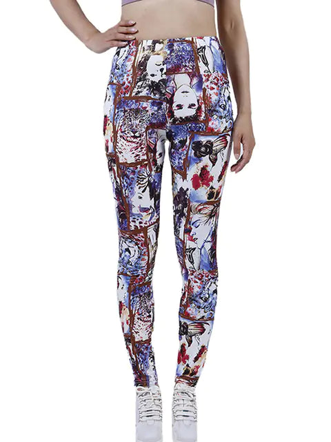 Summer Flower Print Gym Leggings – Stretchy Floral Workout Pants - My Store
