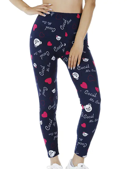 Summer Flower Print Gym Leggings – Stretchy Floral Workout Pants - My Store