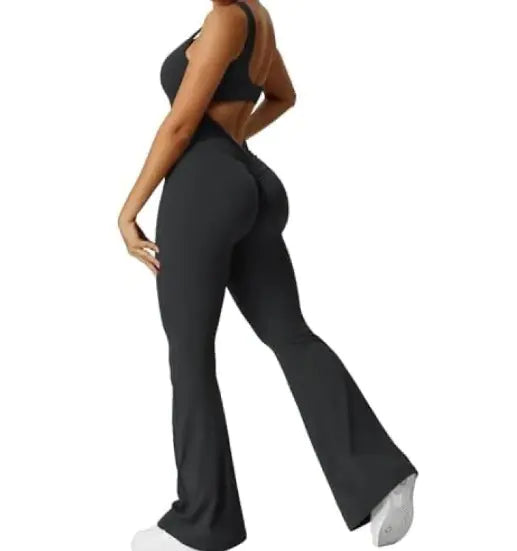 V-Back Scrunch Gym Set – Lifting Leggings & Supportive Crop Top - My Store