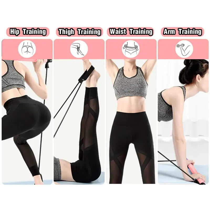 Portable Yoga Pilates Stick with Resistance Bands - My Store