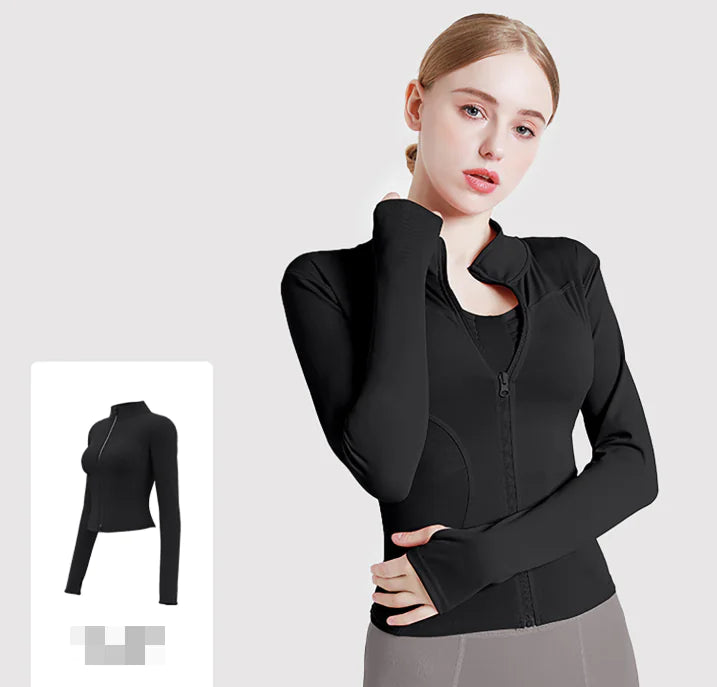 Slim Fit Long Sleeve Sports Jacket -Breathable Training Outerwear - My Store